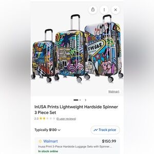 InUSA Printed Lightweight Hardside Spinner Luggage Set - Colorful Pop Art